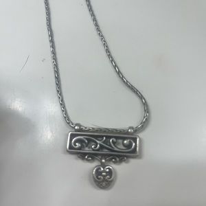 Brighton 18 inch silver tone bar necklace